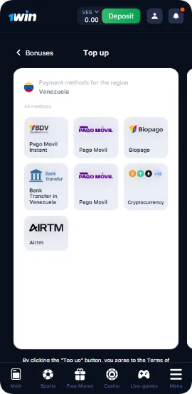 1Win Registro y Login deposito